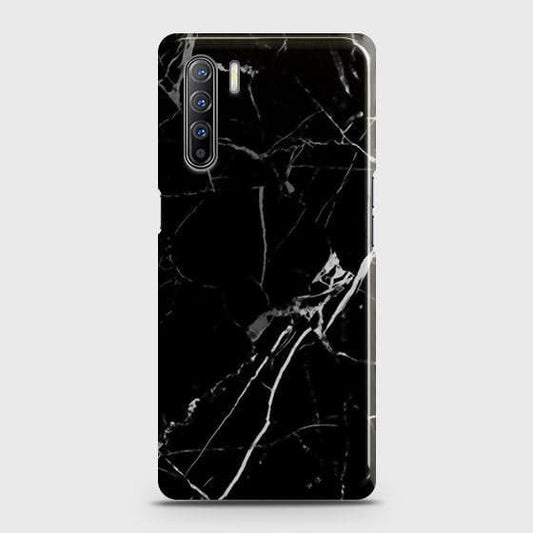 Oppo A91 Cover - Black Modern Classic Marble Printed Hard Case with Life Time Colors Guarantee