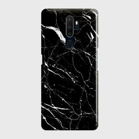 Oppo A9 2020 Cover - Trendy Black Marble Printed Hard Case with Life Time Colors Guarantee