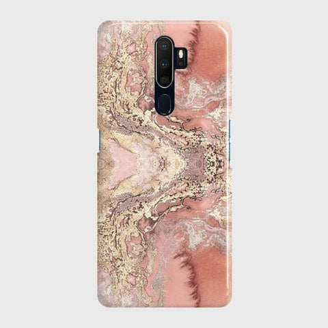 Oppo A9 2020 Cover - Trendy Chic Rose Gold Marble Printed Hard Case with Life Time Colors Guarantee