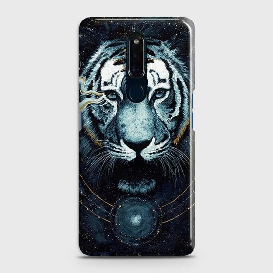 Oppo F11 Cover - Vintage Galaxy Tiger Printed Hard Case with Life Time Colors Guarantee