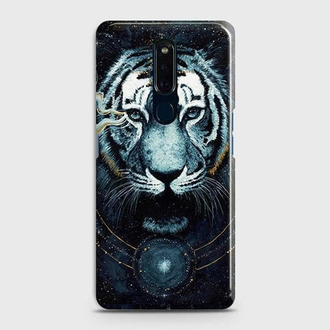 Oppo F11 Cover - Vintage Galaxy Tiger Printed Hard Case with Life Time Colors Guarantee