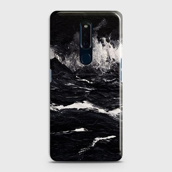 Oppo F11 Cover - Black Ocean Marble Trendy Printed Hard Case with Life Time Colors Guarantee