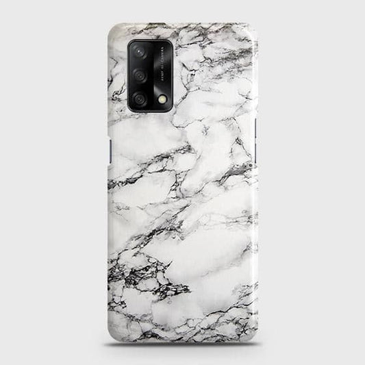 Oppo F19 Cover - Matte Finish - Trendy Mysterious White Marble Printed Hard Case with Life Time Colors Guarantee