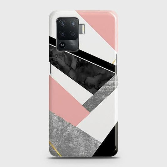 Oppo F19 Pro Cover - Matte Finish - Geometric Luxe Marble Trendy Printed Hard Case with Life Time Colors Guarantee (Fast Delivery)