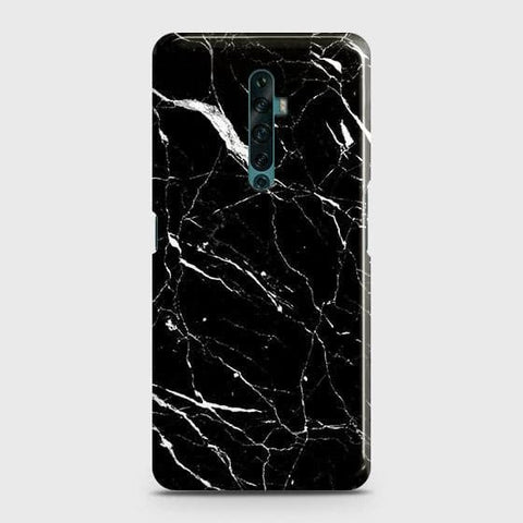 Oppo Reno 2F Cover - Trendy Black Marble Printed Hard Case with Life Time Colors Guarantee