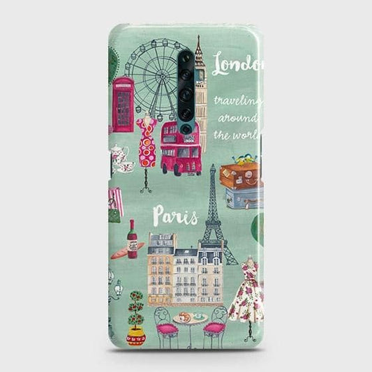 Oppo Reno 2F Cover - Matte Finish - London, Paris, New York ModernPrinted Hard Case with Life Time Colors Guarantee