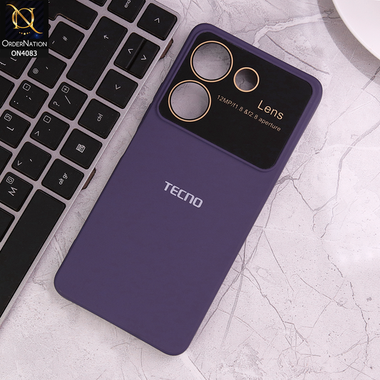 Tecno Camon 20 - Purple -  Glass Lense Ultra Camera Protection Soft Silicon Case