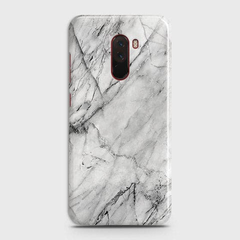 Xiaomi Pocophone F1 Cover - Matte Finish - Trendy White Floor Marble Printed Hard Case with Life Time Colors Guarantee - D2