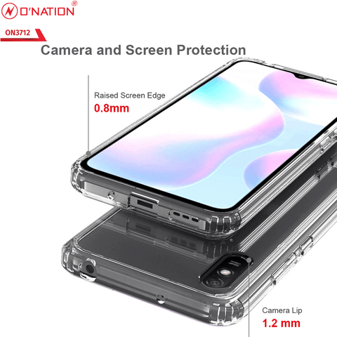 Xiaomi Redmi 9i Cover  - ONation Crystal Series - Premium Quality Clear Case No Yellowing Back With Smart Shockproof Cushions