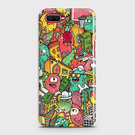 Realme 2 Cover - Matte Finish - Candy Colors Trendy Sticker Collage Printed Hard Case with Life Time Colors Guarantee