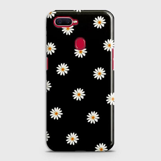 Realme 2 Cover - Matte Finish - White Bloom Flowers with Black Background Printed Hard Case with Life Time Colors Guarantee