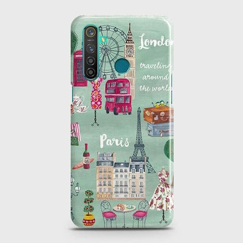 Realme 5 Cover - Matte Finish - London, Paris, New York ModernPrinted Hard Case with Life Time Colors Guarantee