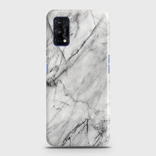 Realme 7 Pro Cover - Matte Finish - Trendy White Marble Printed Hard Case with Life Time Colors Guarantee