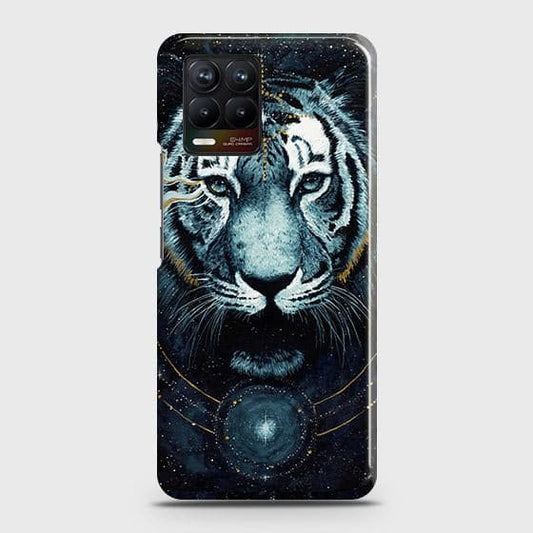 Realme 8 Cover - Vintage Galaxy Tiger Printed Hard Case with Life Time Colors Guarantee