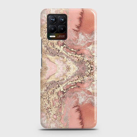 Realme 8 Cover - Trendy Chic Rose Gold Marble Printed Hard Case with Life Time Colors Guarantee