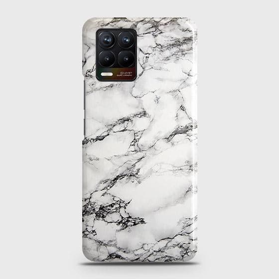 Realme 8 Cover - Matte Finish - Trendy Mysterious White Marble Printed Hard Case with Life Time Colors Guarantee