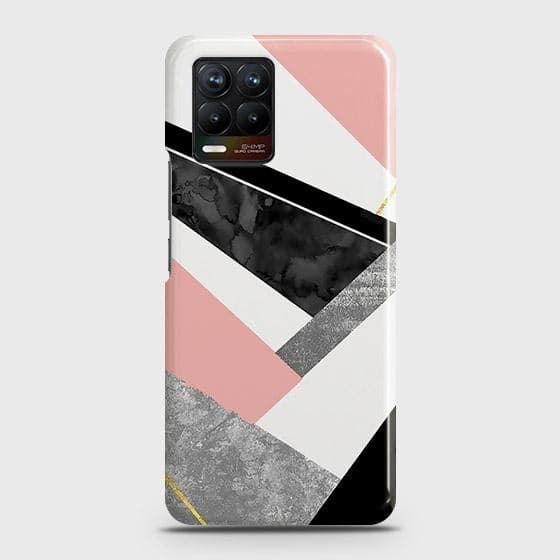 Realme 8 Cover - Matte Finish - Geometric Luxe Marble Trendy Printed Hard Case with Life Time Colors Guarantee