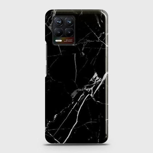 Realme 8 Cover - Black Modern Classic Marble Printed Hard Case with Life Time Colors Guarantee