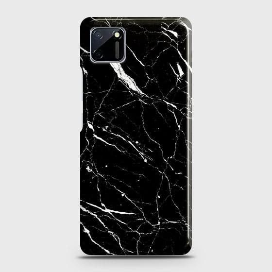 Realme C11 Cover - Trendy Black Marble Printed Hard Case with Life Time Colors Guarantee