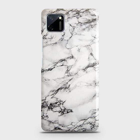 Realme C11 Cover - Matte Finish - Trendy Mysterious White Marble Printed Hard Case with Life Time Colors Guarantee