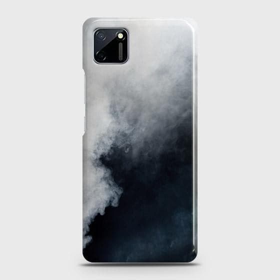 Realme C11 Cover - Matte Finish - Trendy Misty White and Black Marble Printed Hard Case with Life Time Colors Guarantee