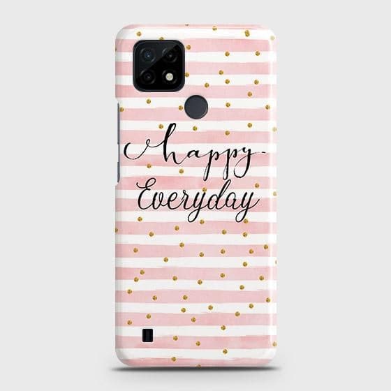 Realme C21 Cover - Trendy Happy Everyday Printed Hard Case with Life Time Colors Guarantee