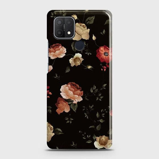 Realme C25 Cover - Matte Finish - Dark Rose Vintage Flowers Printed Hard Case with Life Time Colors Guarantee