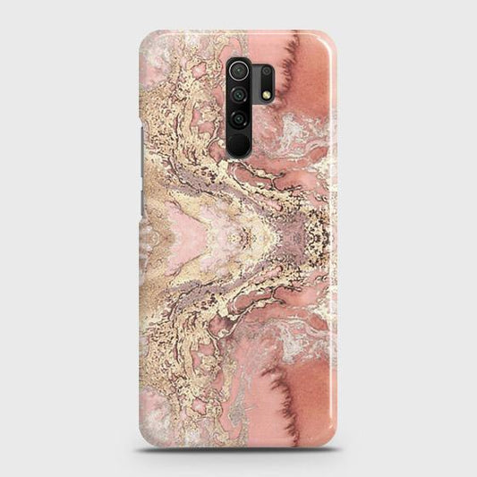 Xiaomi Redmi 9 Prime Cover - Matte Finish - Dark Rose Vintage Flowers Printed Hard Case with Life Time Colors Guarantee