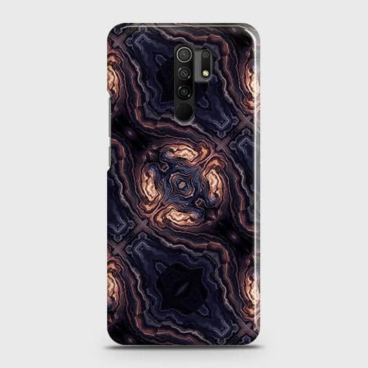 Xiaomi Redmi 9 Prime Cover - Matte Finish - Dark Rose Vintage Flowers Printed Hard Case with Life Time Colors Guarantee