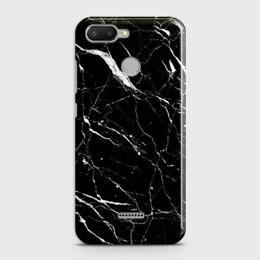 Xiaomi Redmi 6 Cover - Trendy Black Marble Printed Hard Case with Life Time Colors Guarantee