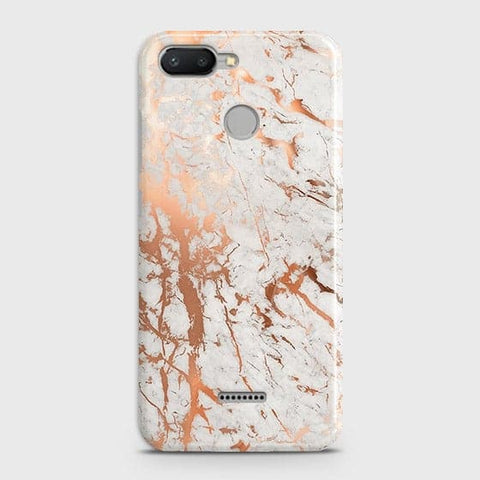 Xiaomi Redmi 6 Cover - In Chic Rose Gold Chrome Style Printed Hard Case with Life Time Colors Guarantee