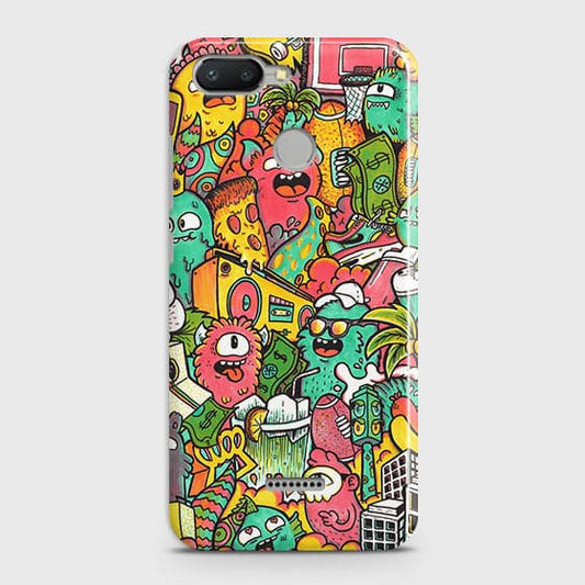 Xiaomi Redmi 6 Cover - Matte Finish - Candy Colors Trendy Sticker Collage Printed Hard Case with Life Time Colors Guarantee