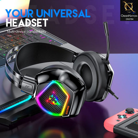 G601 RGB Gaming Wired Headphones USB Mic Noise Cancelling Over-Ear Headphones With Mic ( Not Wireless/Bluetooth )