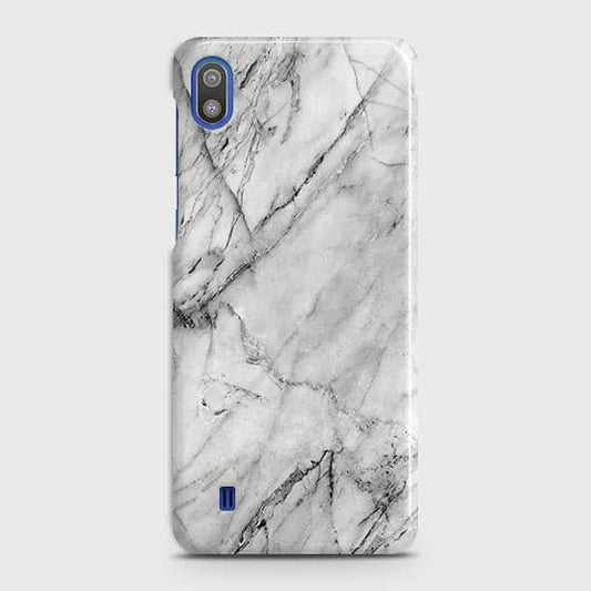 SAMSUNG GALAXY A10 Cover - Matte Finish - Trendy White Floor Marble Printed Hard Case with Life Time Colors Guarantee - D2