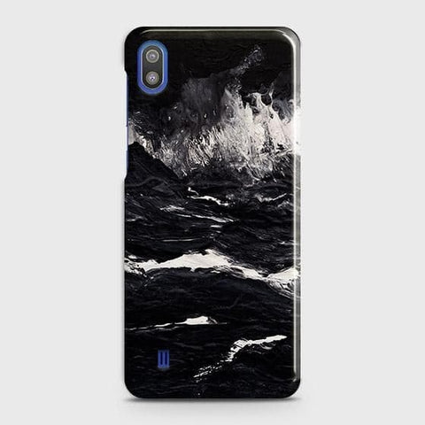 SAMSUNG GALAXY A10 Cover - Black Ocean Marble Trendy Printed Hard Case with Life Time Colors Guarantee