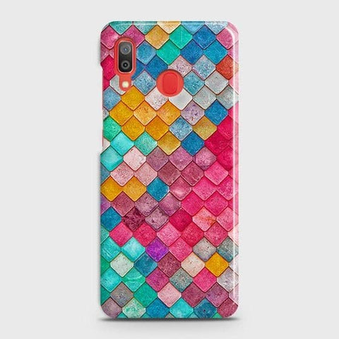 SAMSUNG GALAXY A20 Cover - Chic Colorful Mermaid Printed Hard Case with Life Time Colors Guarantee