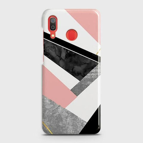 SAMSUNG GALAXY A20 Cover - Matte Finish - Geometric Luxe Marble Trendy Printed Hard Case with Life Time Colors Guarantee