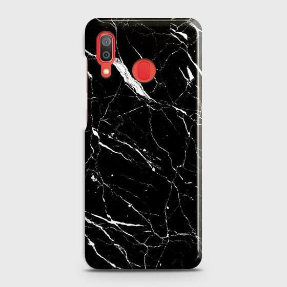 SAMSUNG GALAXY A30 Cover - Trendy Black Marble Printed Hard Case with Life Time Colors Guarantee b61