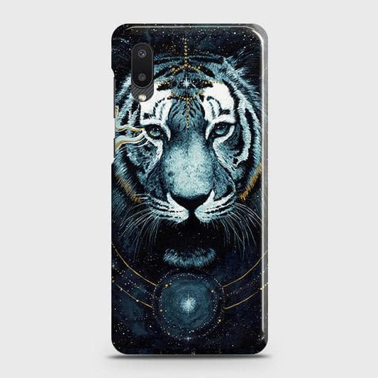 Samsung Galaxy A02 Cover - Vintage Galaxy Tiger Printed Hard Case with Life Time Colors Guarantee