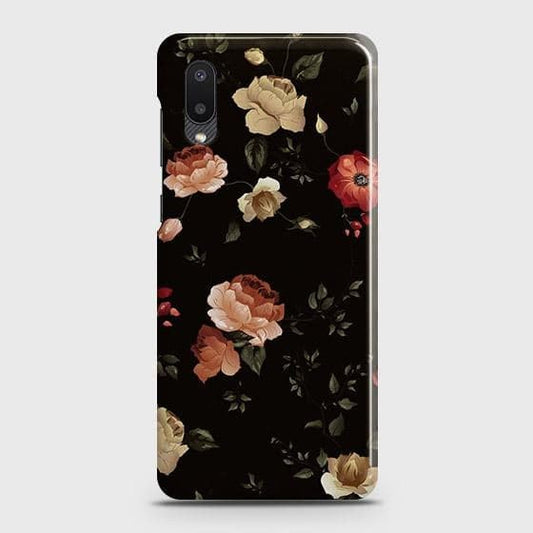 Samsung Galaxy A02 Cover - Matte Finish - Dark Rose Vintage Flowers Printed Hard Case with Life Time Colors Guarantee