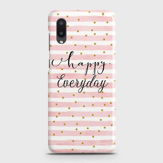 Samsung Galaxy A02 Cover - Trendy Happy Everyday Printed Hard Case with Life Time Colors Guarantee