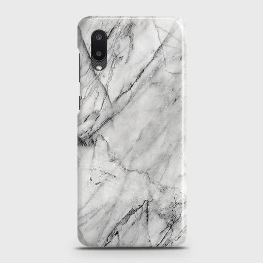 Samsung Galaxy A02 Cover - Matte Finish - Trendy White Marble Printed Hard Case with Life Time Colors Guarantee