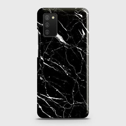 Samsung Galaxy A03s Cover - Trendy Black Marble Printed Hard Case with Life Time Colors Guarantee b56