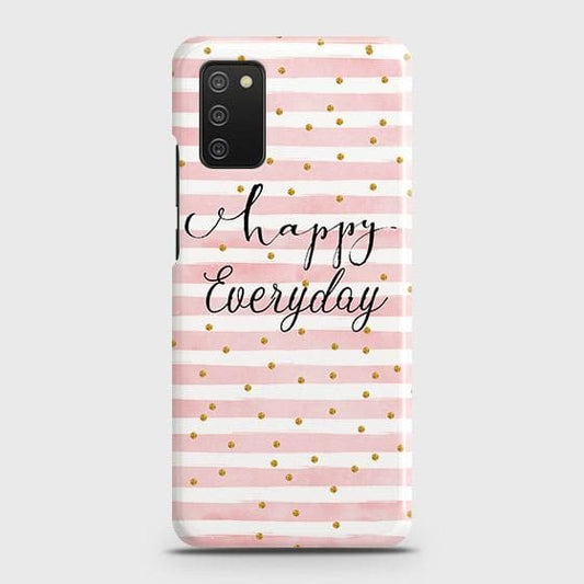 Samsung Galaxy A03s Cover - Trendy Happy Everyday Printed Hard Case with Life Time Colors Guarantee