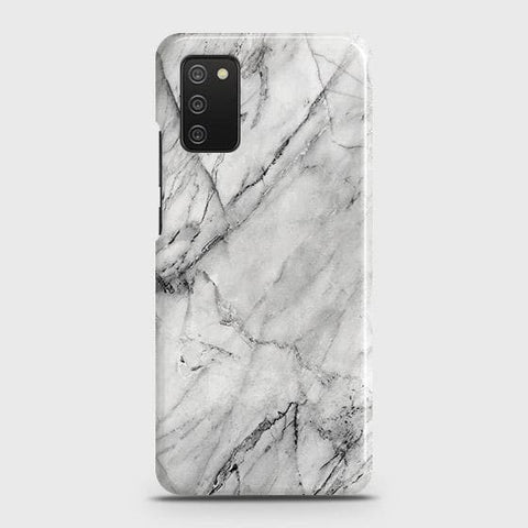 Samsung Galaxy A03s Cover - Matte Finish - Trendy White Marble Printed Hard Case with Life Time Colors Guarantee-B31 (1) (Fast Delivery)