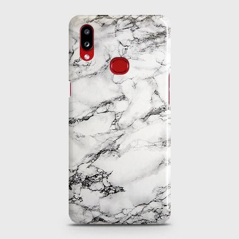 Samsung Galaxy A10s Cover - Matte Finish - Trendy Mysterious White Marble Printed Hard Case with Life Time Colors Guarante