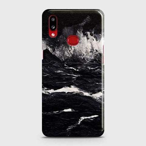 Samsung Galaxy A10s Cover - Black Ocean Marble Trendy Printed Hard Case with Life Time Colors Guarantee