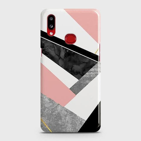 Samsung Galaxy A10s Cover - Matte Finish - Geometric Luxe Marble Trendy Printed Hard Case with Life Time Colors Guarantee