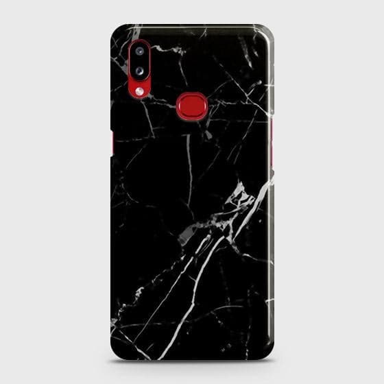 Samsung Galaxy A10s Cover - Black Modern Classic Marble Printed Hard Case with Life Time Colors Guarantee