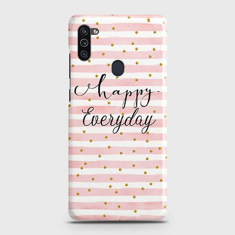 Samsung Galaxy A11 Cover - Trendy Happy Everyday Printed Hard Case with Life Time Colors Guarantee